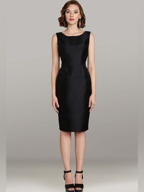 Classic Talbots Silk & Wool Sleeveless Black Sheath Dress